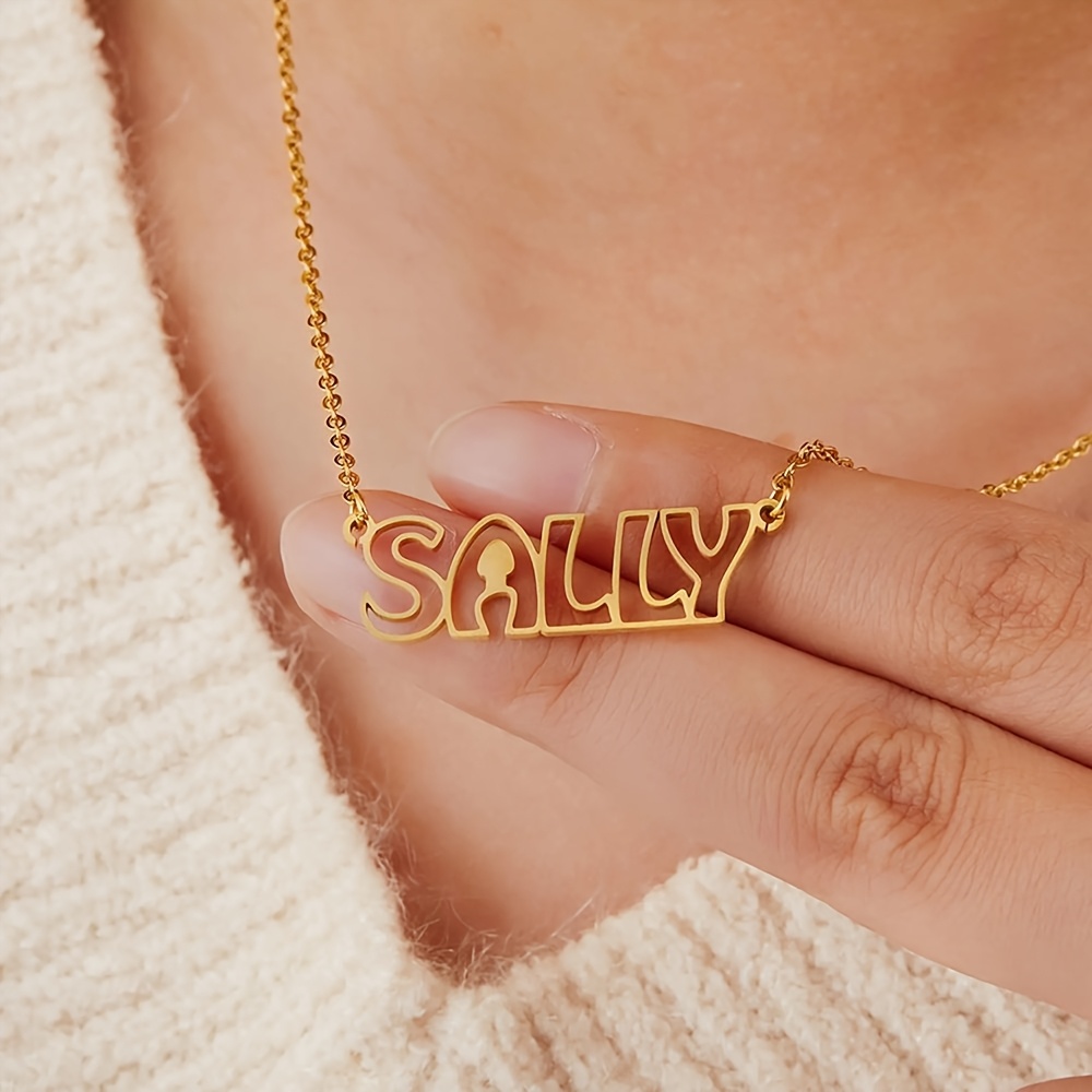 Personalized 304L Stainless Hollow-out Font Name Necklace